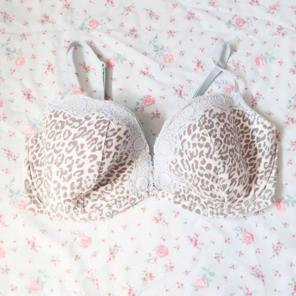 vintage la senza blue leopard lace bra y2k coquette mcbling
